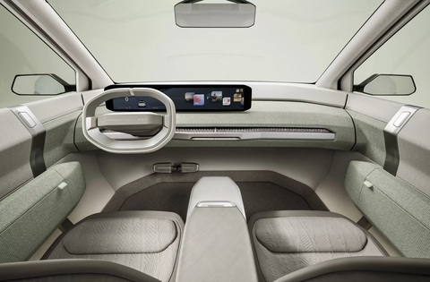 SUV điện rẻ nhất của Kia EV3 sắp ra mắt có gì đặc biệt?- Ảnh 3. Cabin bản ý tưởng của Kia EV3 khá đơn giản. Bản hoàn thiện dự kiến sẽ giàu điểm nhấn hơn tại táp lô, cụm điều khiển trung tâm và vô lăng - Ảnh: Kia