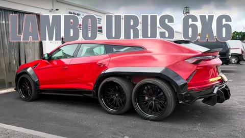 Lamborghini Urus 6 bánh độc bản toàn cầu, giá có thể gấp đôi bản đang bán ở Việt Nam- Ảnh 1. So với ảnh rò rỉ hồi giữa năm, giờ chiếc Lamborghini Urus 6x6 đã ở trong trạng thái hoàn chỉnh - Ảnh cắt từ video, nguồn: Master Car Club