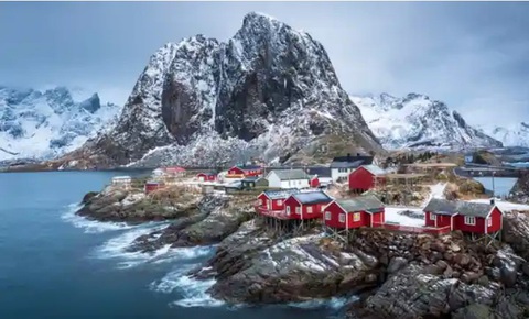 Nhà Cabin truyền thống ở quần đảo Lofoten, Na Uy. - Ảnh: NARIS Nhà cabin truyền thống ở quần đảo Lofoten, Na Uy - Ảnh: NARIS