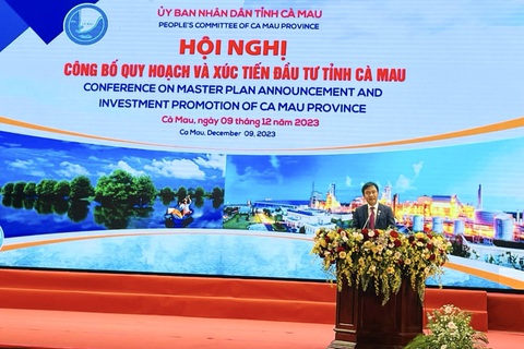 Bamboo Capital đẩy mạnh đầu tư tại Cà Mau- Ảnh 1. Ông Nguyễn Hồ Nam - chủ tịch Tập đoàn Bamboo Capital - phát biểu tham luận tại Hội nghị