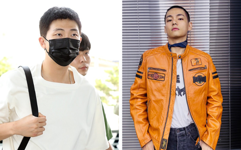 V và RM của BTS an ủi fan trước khi nhập ngũ- Ảnh 1. Hai thành viên RM (trái) và V của BTS lên đường nhập ngũ vào 11-12