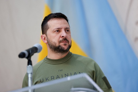 Tổng thống Ukraine Volodymir Zelensky - Ảnh: REUTERS