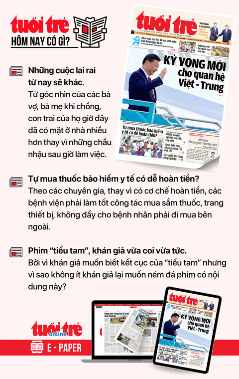 Tin tức sáng 12-12: Ngành tài chính kiến nghị xử lý hơn 75.000 tỉ đồng trong 11 tháng- Ảnh 5. Tin tức chính trên Tuổi Trẻ nhật báo hôm nay 12-12. Để đọc Tuổi Trẻ báo in phiên bản E-paper, mời bạn đăng ký Tuổi Trẻ Sao TẠI ĐÂY