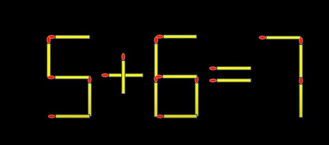 Thử tài IQ: Di chuyển một que diêm để 5+6=7 thành phép tính đúng- Ảnh 1.