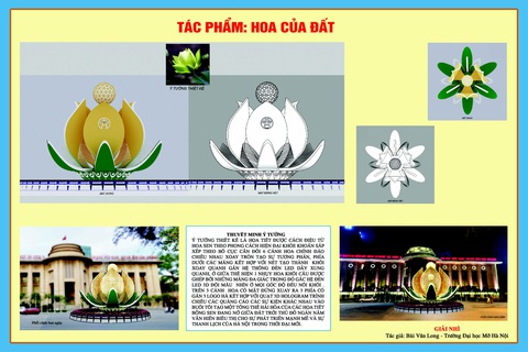 Giải nhì thi thiết kế cụm công trình - cổng chào cho tác phẩm Hoa của đất của hóa sĩ Bùi Quang Long Giải nhì thi thiết kế cụm công trình - cổng chào cho tác phẩm Hoa của đất của họa sĩ Bùi Văn Long