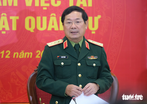 Bộ trưởng Nguyễn Kim Sơn mong muốn các trường đại học quân đội đi đầu về đào tạo nhân lực công nghệ- Ảnh 3. Thượng tướng Lê Huy Vịnh - thứ trưởng Bộ Quốc phòng - Ảnh: HÀ THANH