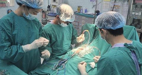 Phẫu thuật cắt ‘đuôi’ bất thường dài 14cm cho bé 4 tháng tuổi ở Thanh Hóa- Ảnh 1. Các bác sĩ Bệnh viện Nhi Thanh Hóa phẫu thuật cho cháu bé 4 tháng tuổi - Ảnh: Bệnh viện cung cấp