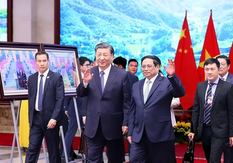 Toàn văn Tuyên bố chung Việt Nam - Trung Quốc- Ảnh 6. Sáng 13-12, Thủ tướng Phạm Minh Chính hội kiến Tổng Bí thư, Chủ tịch nước Trung Quốc Tập Cận Bình đang thăm cấp Nhà nước tới Việt Nam - Ảnh: TTXVN