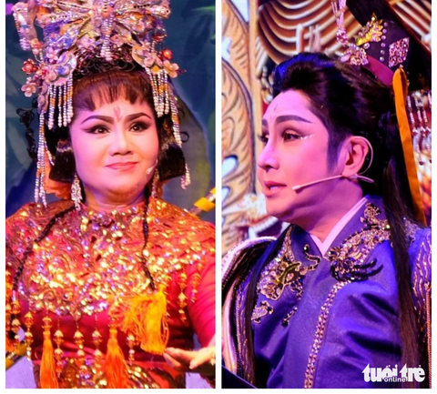 Nghệ sĩ Tú Sương và Võ Minh Lâm - Ảnh: LINH ĐOAN Nghệ sĩ Tú Sương và Vũ Luân - Ảnh: LINH ĐOAN