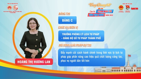 5 thí sinh xuất sắc Hội thi cán bộ tham mưu tốt - dân vận khéo- Ảnh 4. Thí sinh Hoàng Thị Hương Lan (bảng C)