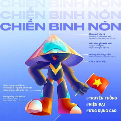 Cuộc thi hoa hậu đầu tiên ở Việt Nam có linh vật riêng- Ảnh 2. Ý nghĩa của mascot Chiến binh nón