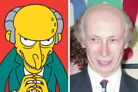 20 nhân vật hoạt hình giống người thật đáng kinh ngạc- Ảnh 3. Nhân vật Mr.Burns trong phim The Simpsons và một người dùng ẩn danh trên imgur.
