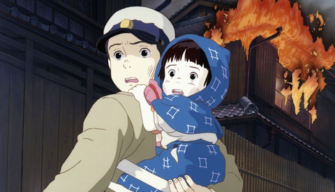 Những bộ anime được chuyển thể từ sách của Studio Ghibli (phần 1)- Ảnh 3. Một cảnh trong phim Mộ đom đóm