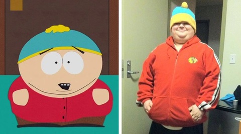20 nhân vật hoạt hình giống người thật đáng kinh ngạc- Ảnh 13. Nhân vật Eric Cartman trong phim South Park và một người dùng ẩn danh trên imgur.
