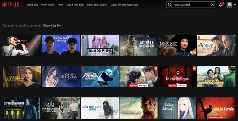Phim concert "Show của Đen" không còn tìm thấy trên Netflix ở Việt Nam - Ảnh chụp màn hình: MI LY Phim concert "Show của Đen" không còn tìm thấy trên Netflix ở Việt Nam - Ảnh chụp màn hình: MI LY