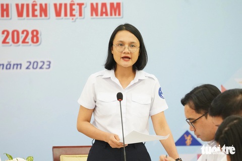 'Đi dự đại hội để làm gì, đóng góp gì?'- Ảnh 2. Chị Trần Thu Hà, phó bí thư Thành Đoàn, chủ tịch Hội Sinh viên Việt Nam TP.HCM - Ảnh: CÔNG TRIỆU