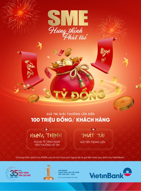 VietinBank tặng 3 tỉ cho doanh nghiệp gửi tiết kiệm và mua bán ngoại tệ- Ảnh 1. VietinBank tặng 3 tỉ cho doanh nghiệp gửi tiết kiệm và mua bán ngoại tệ - Ảnh: VTB