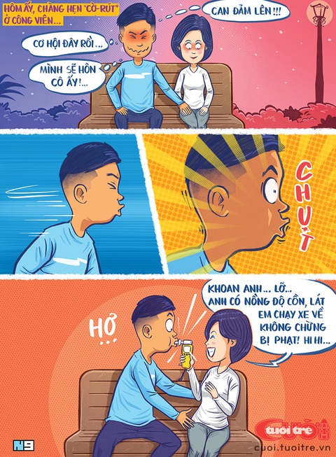 Nụ hôn của thần cồn- Ảnh 1. Nụ hôn của thần cồn - Tranh: Hải Nam