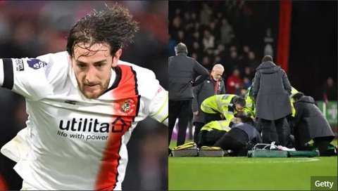 Tin tức thể thao sáng 17-12: Sevilla sa thải HLV; Barca chia điểm với Valencia- Ảnh 2. Hậu vệ Tom Lockyer đã bị ngừng tim trong trận đấu với Bournemouth - Ảnh: Getty