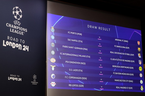PSG né được các 'ông lớn' ở vòng 16 đội Champions League- Ảnh 3. Kết quả bốc thăm - Ảnh: REUTERS