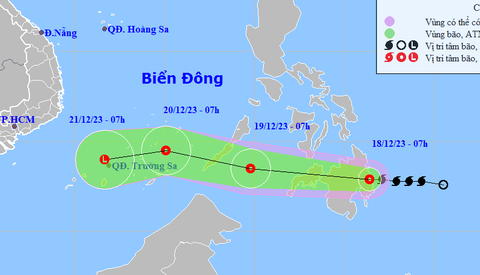 Bão Jelawat suy yếu thành áp thấp nhiệt đới, hướng vào Biển Đông- Ảnh 1. Vị trí và hướng di chuyển áp thấp nhiệt đới (suy yếu từ bão Jelawat) - Ảnh: NCHMF