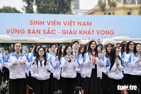 Đại hội Hội Sinh viên Việt Nam toàn quốc lần thứ XI khai mạc, gần 700 đại biểu tham dự- Ảnh 6. Đại hội lần này có sự tham gia của gần 700 đại biểu - Ảnh: NAM TRẦN