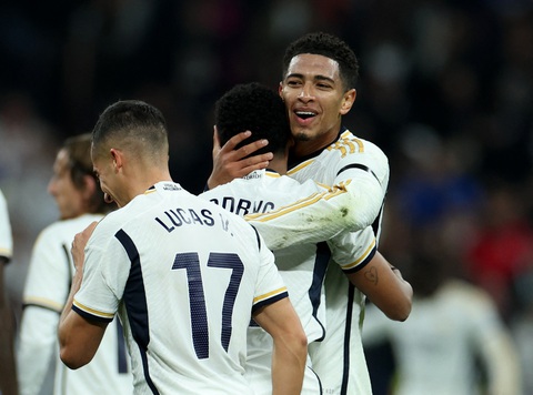 Tin tức thể thao sáng 18-12: Bellingham, Harry Kane cùng tỏa sáng- Ảnh 1. Bellingham tiếp tục cho thấy sự hòa nhập nhanh chóng tại Real Madrid - Ảnh: REUTERS