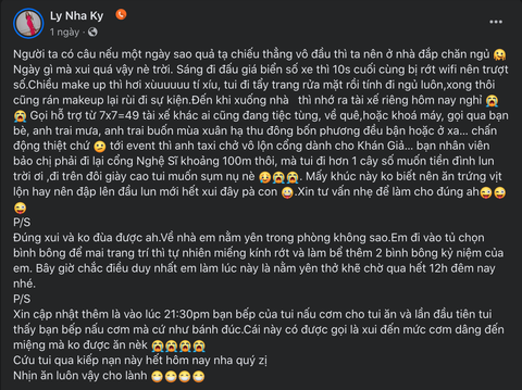 Mặc dù bài viết kể về việc liên tiếp gặp xui nhưng Lý Nhã Kỳ vô tình kể chuyện hài Mặc dù bài viết kể về việc liên tiếp gặp xui nhưng Lý Nhã Kỳ vô tình kể chuyện hài