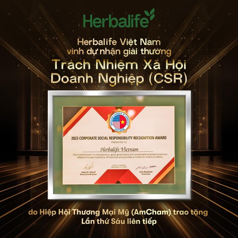 Herbalife Việt Nam được trao giải thưởng Trách Nhiệm Xã Hội Doanh Nghiệp lần thứ sáu- Ảnh 1. Herbalife Việt Nam được trao giải thưởng Trách Nhiệm Xã Hội Doanh Nghiệp lần thứ sáu- Ảnh 1.