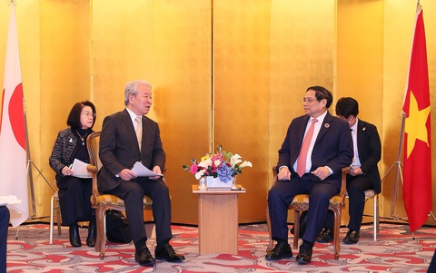 Chủ tịch JICA mong sớm hoàn thiện dự án đường sắt đô thị Bến Thành - Suối Tiên- Ảnh 1. Thủ tướng Phạm Minh Chính tiếp Chủ tịch JICA Tanaka Akihiko - Ảnh: NHẬT BẮC
