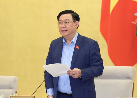 Chủ tịch Quốc hội yêu cầu tập trung cao sửa Luật Đất đai, Luật Các tổ chức tín dụng- Ảnh 1. Chủ tịch Quốc hội Vương Đình Huệ - Ảnh: GIA HÂN