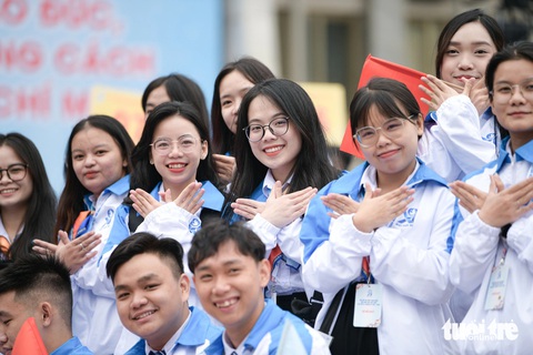 Sinh viên Việt Nam: Giàu khát vọng để kiến tạo tương lai- Ảnh 1. Gần 700 đại biểu đại diện cho hơn 1,7 triệu hội viên và gần 2,1 triệu sinh viên cả nước dự Đại hội toàn quốc Hội Sinh viên Việt Nam lần XI - Ảnh: NAM TRẦN