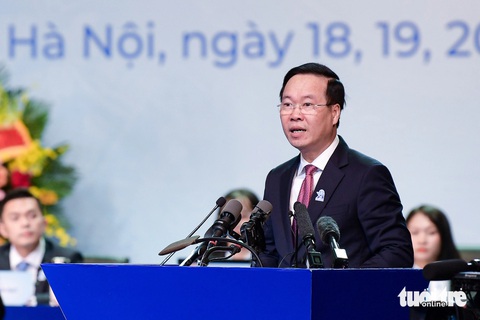 Chủ tịch nước Võ Văn Thưởng phát biểu chỉ đạo tại phiên trọng thể Đại hội đại biểu Hội sinh viên toàn quốc lần thứ X - Ảnh: NAM TRẦN Chủ tịch nước Võ Văn Thưởng phát biểu chỉ đạo tại phiên trọng thể Đại hội đại biểu Hội sinh viên toàn quốc lần thứ X - Ảnh: NAM TRẦN