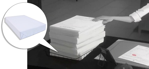 Paperman - chuyến bay của những cảm xúc- Ảnh 13. Số lượng giấy trên bàn tương đương với 5 ream (ram) A4, có thể ước lượng khoảng 2.500 chiếc máy bay giấy trong phim Paperman