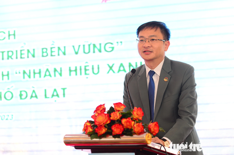 Ông Đặng Quang Tú, chủ tịch UBND TP. Đà Lạt, phát biểu tại Ông Đặng Quang Tú, chủ tịch UBND TP. Đà Lạt - Ảnh: QUANG ĐỊNH