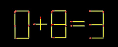 Thử tài IQ: Di chuyển một que diêm để 0+8=3 thành phép tính đúng- Ảnh 1.