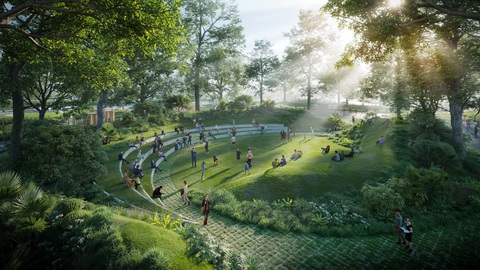 Không gian y đạo chăm sóc sức khỏe tại Ecovillage Saigon River- Ảnh 1. Công viên ôm cây