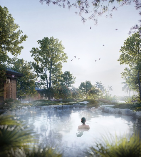 Không gian y đạo chăm sóc sức khỏe tại Ecovillage Saigon River- Ảnh 5. Không gian trị liệu khoáng nóng onsen