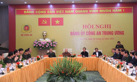 Tổng bí thư Nguyễn Phú Trọng: Đảng ủy Công an Trung ương để lại nhiều dấu ấn nổi bật- Ảnh 2. Toàn cảnh hội nghị - Ảnh: Bộ Công an