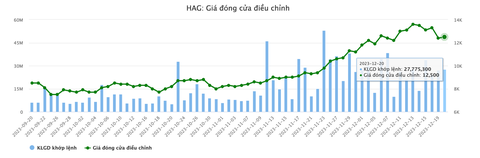 HAG bỗng giảm sàn, con gái bầu Đức tính mua thêm cả triệu cổ phiếu- Ảnh 3. Diễn biến giá cổ phiếu HAG gần đây - Dữ liệu: Vietstock