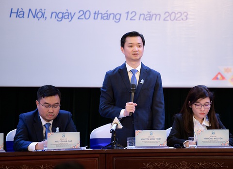 Chủ tịch Hội sinh viên Nguyễn Minh Triết phát biểu tại phiên bế mạc ngày 20-12-2023 - Ảnh: NAM TRẦN Chủ tịch Hội Sinh viên Nguyễn Minh Triết phát biểu tại phiên bế mạc ngày 20-12-2023 - Ảnh: NAM TRẦN