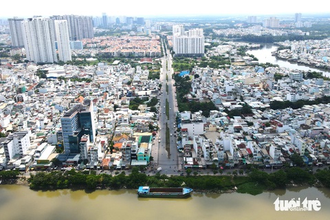 Giải ngân đầu tư công năm 2023 của TP.HCM dự kiến đạt trên 70%- Ảnh 2. Vị trí dự kiến xây dựng cầu đường Nguyễn Khoái - Ảnh: PHƯƠNG NHI