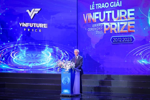'Nhà khoa học Việt có thể sánh ngang các trí tuệ hàng đầu thế giới'- Ảnh 3. Chủ tịch Hội đồng Giải thưởng VinFuture cho rằng, một trong những điều làm nên sức hút của VinFuture chính là tầm nhìn khác biệt của những nhà sáng lập - tôn vinh những phát kiến làm thế giới tốt đẹp hơn. Ảnh: Đ.H