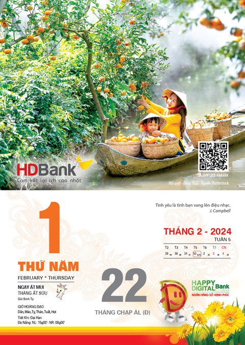 Mong ước tương lai tốt đẹp, vững bền qua bộ lịch HDBank 2024- Ảnh 3. HDBank thường sản xuất các bộ lịch Tết với chủ đề tôn vinh vẻ đẹp thiên nhiên, quê hương đất nước và con người Việt Nam - Ảnh: HDB