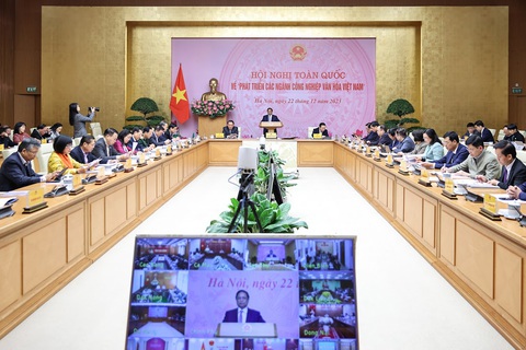 Thủ tướng chủ trì Hội nghị toàn quốc về phát triển các ngành công nghiệp văn hóa Việt Nam- Ảnh 14. Hội nghị toàn quốc về phát triển các ngành công nghiệp văn hóa Việt Nam hôm nay là hội nghị đầu tiên, có ý nghĩa đặc biệt quan trọng về phát triển các ngành công nghiệp văn hóa Việt Nam - Ảnh: VGP