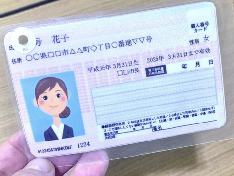 Mẫu thẻ My Number - Ảnh: CHUNICHI SHIMBUN Mẫu thẻ My Number - Ảnh: CHUNICHI SHIMBUN