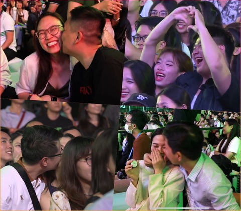 Nhạc sĩ Huy Tuấn hôn vợ, cổ vũ khán giả gen Z thể hiện tình yêu tại Hozo Super Fest- Ảnh 4. Nhạc sĩ Huy Tuấn hôn vợ, cổ vũ khán giả gen Z thể hiện tình yêu tại Hozo Super Fest- Ảnh 4.