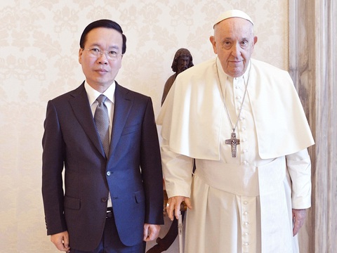 Chủ tịch nước Võ Văn Thưởng gặp Giáo hoàng Francis nhân chuyến thăm Vatican vào tháng 7-2023 - Ảnh: TTXVN Chủ tịch nước Võ Văn Thưởng gặp Giáo hoàng Francis nhân chuyến thăm Vatican vào tháng 7-2023 - Ảnh: TTXVN