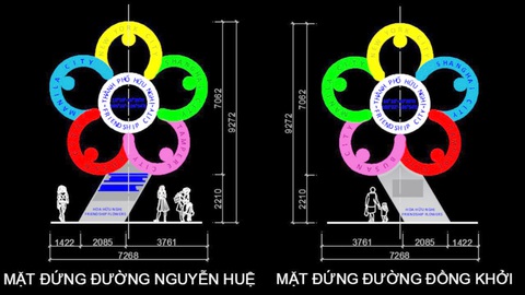 Hoa biểu tượng hữu nghị TP.HCM- Ảnh 1. Phác thảo biểu tượng hữu nghị TP.HCM của tác giả Âu Khắc Hùng