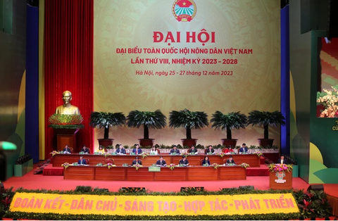 Cùng thúc đẩy nông dân tham gia phát triển kinh tế tập thể- Ảnh 2. Đại hội đại biểu Hội Nông dân Việt Nam lần thứ VIII khai mạc ngày làm việc thứ nhất - Ảnh: D.VIỆT